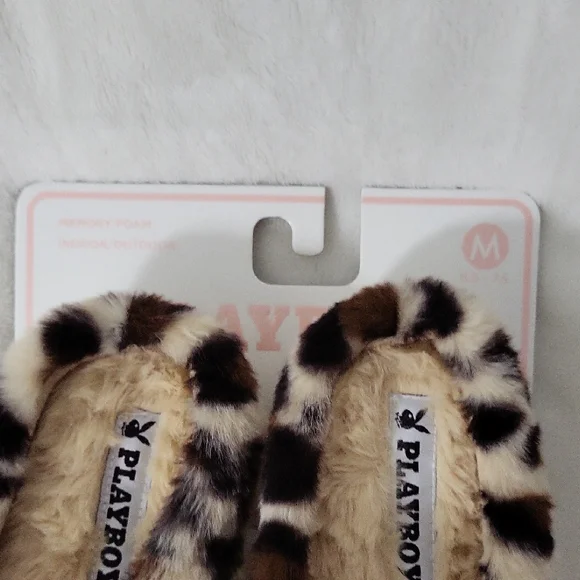 PLAYBOY Furry Animal Print Slippers - Picture 4 of 7